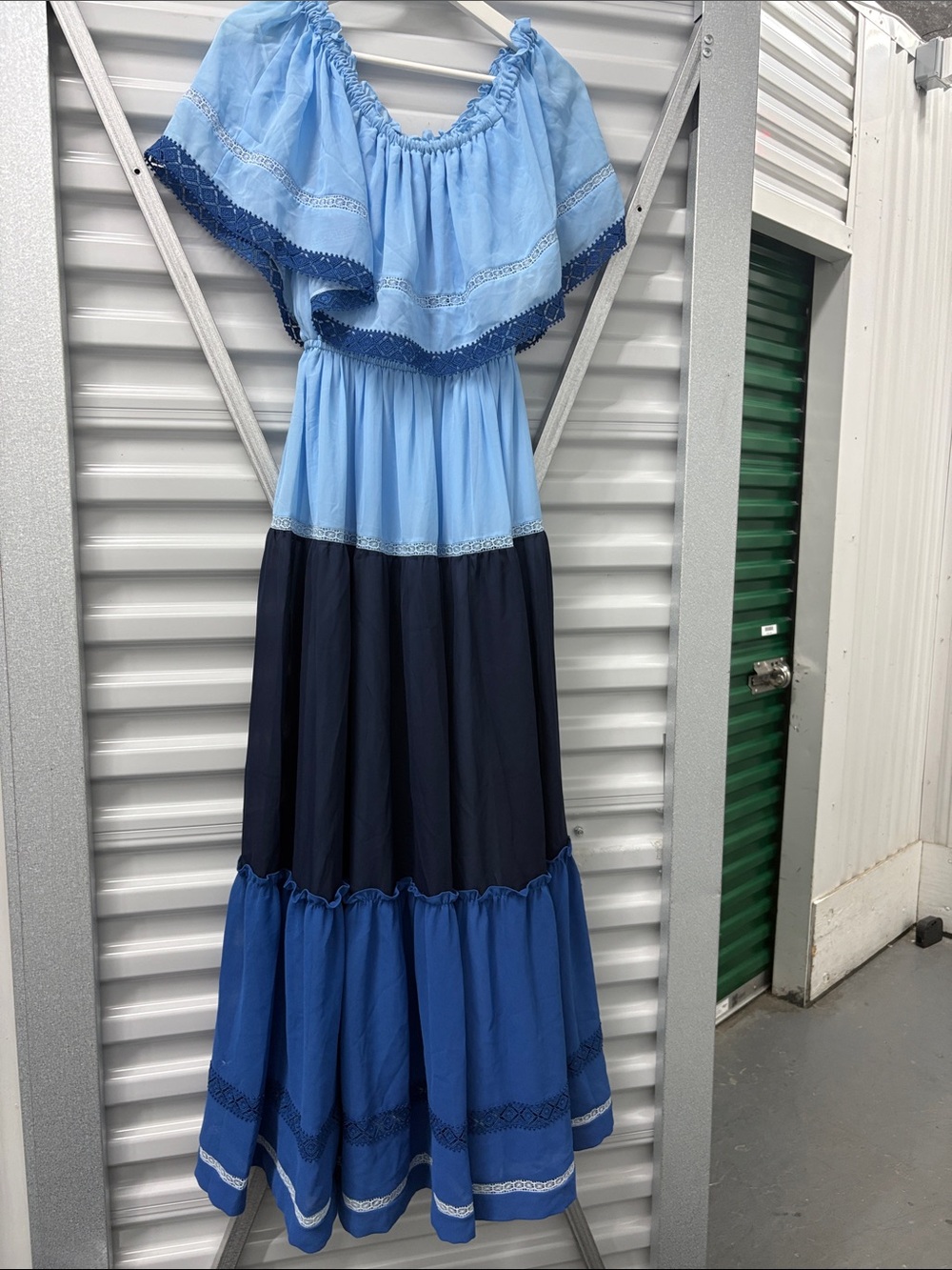 Taylor Light Blue Ruffled Dress - Picture 6 of 9